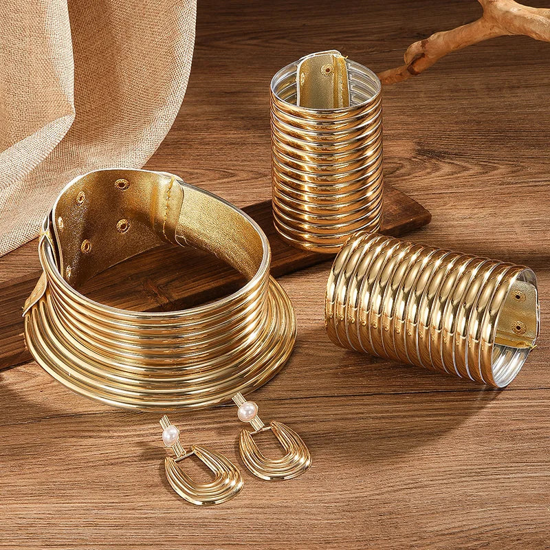 TEEK - 5pcs Set Vintage Leather Stacked Jewelry Set JEWELRY theteekdotcom