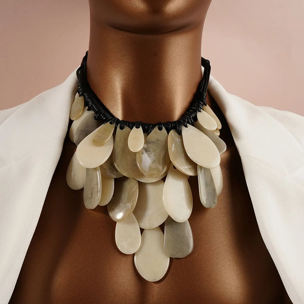 TEEK - Exaggerated Round Fringe Multilayer Pendant Necklace JEWELRY theteekdotcom