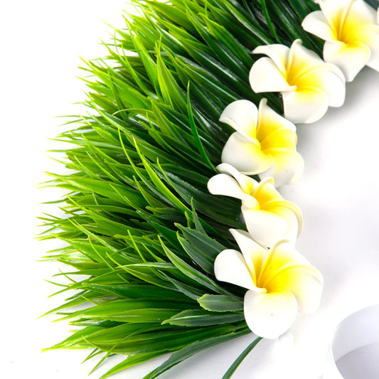 TEEK - Artificial Silk Spring Grass Plumeria Lei Necklace JEWELRY theteekdotcom