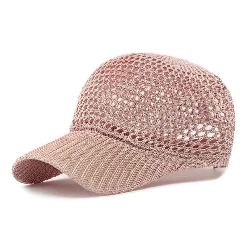 TEEK - Solid Breathable Mesh Baseball Cap HAT theteekdotcom Pink Adjustable