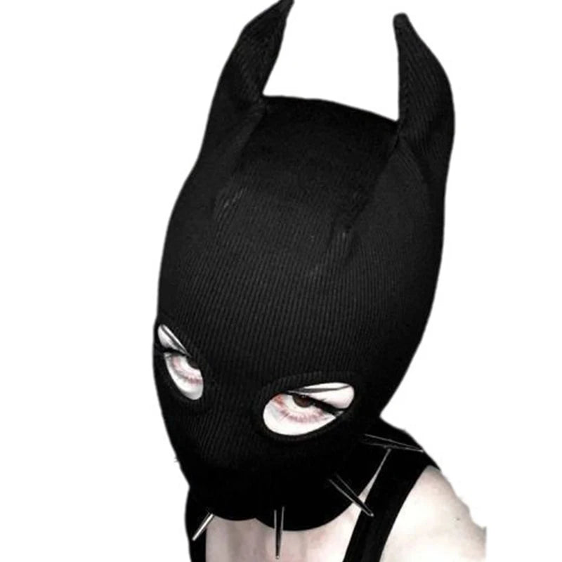 TEEK - Black Horned Masked Hat COSTUME theteekdotcom
