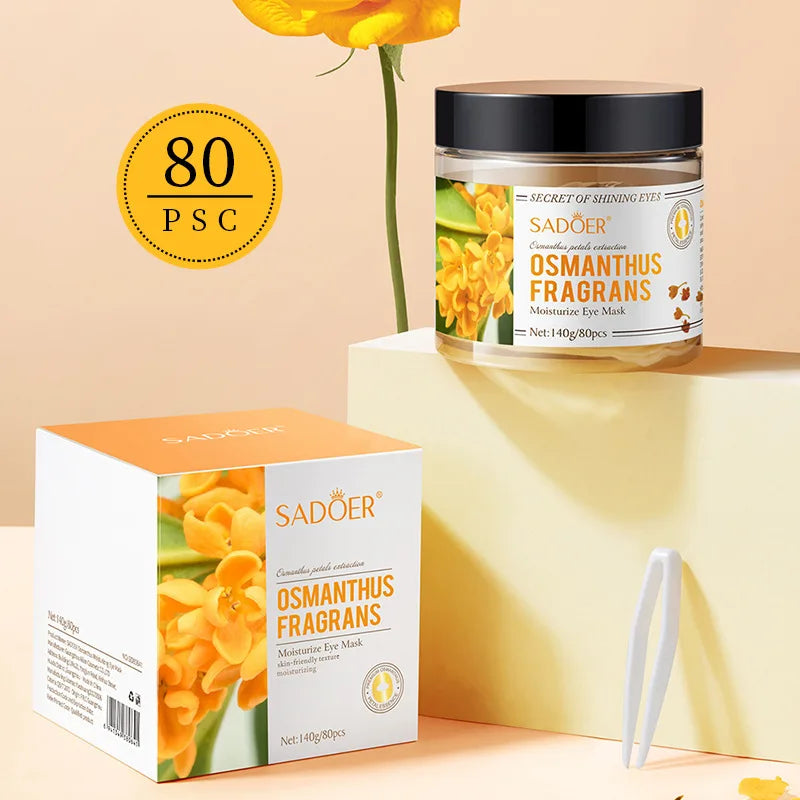 80 Osmanthus Eye Masks, Containing Osmanthus Extract, Hydrate and Moisturize, Nourish the Eyes, and Improve the Skin Around the Eyes Suitable for Daily Eye Care, a Gift for Mom on Mother's Day TEEK