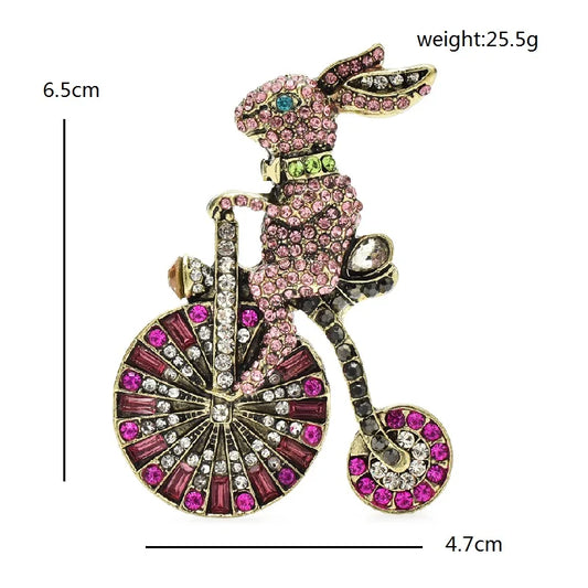 TEEK - Riding Bike Rabbit Brooch JEWELRY theteekdotcom