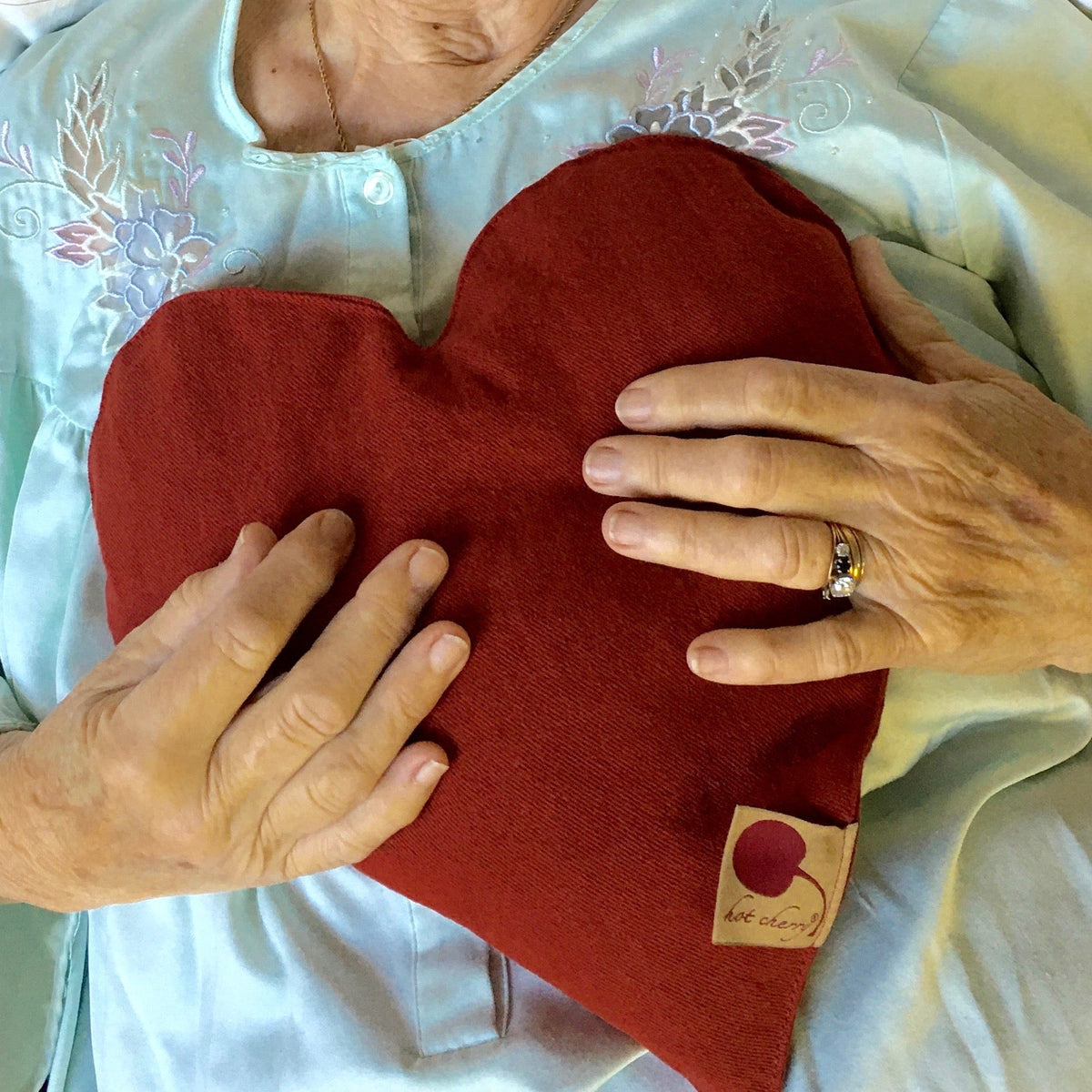 TEEK - Heart-Shaped Hot Cherry Pillow in Red Denim PILLOW TEEK HCP