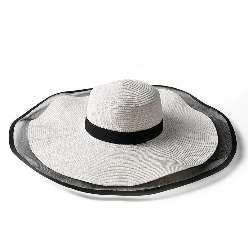 TEEK - Big Brim Mesh Foldable Straw Hat HAT theteekdotcom 4-white