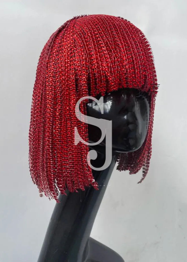 TEEK - Sparkly Tassel Chain Wig HAIR theteekdotcom Red One Size