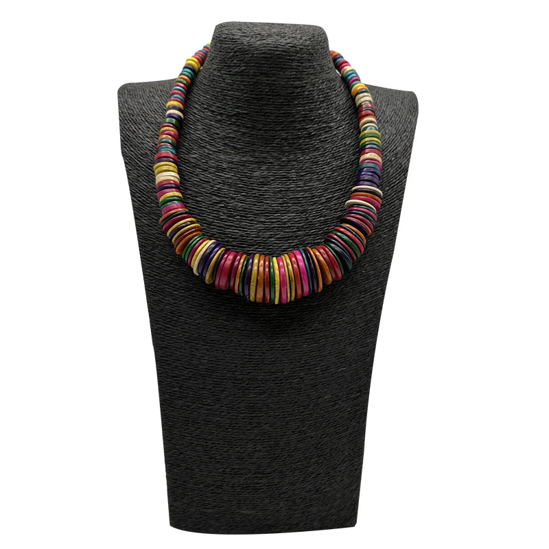 TEEK - Boho Coconut Shell Necklace JEWELRY theteekdotcom Multicolor