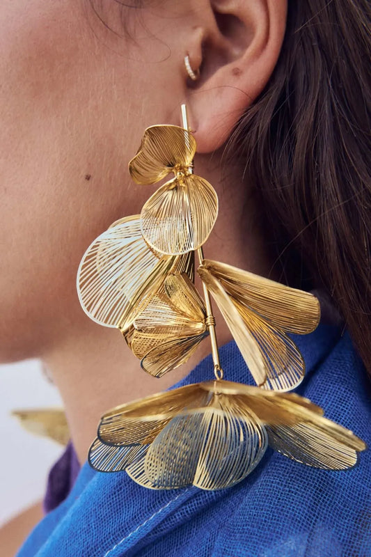 TEEK - Romantic Hollow Petal Long Earrings JEWELRY theteekdotcom