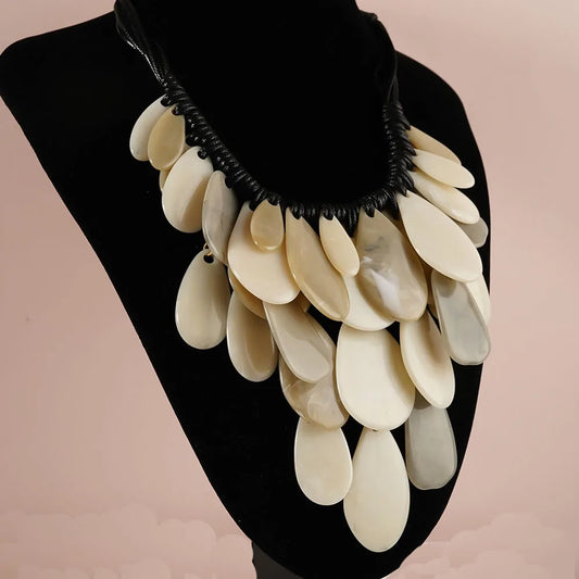 TEEK - Exaggerated Round Fringe Multilayer Pendant Necklace JEWELRY theteekdotcom