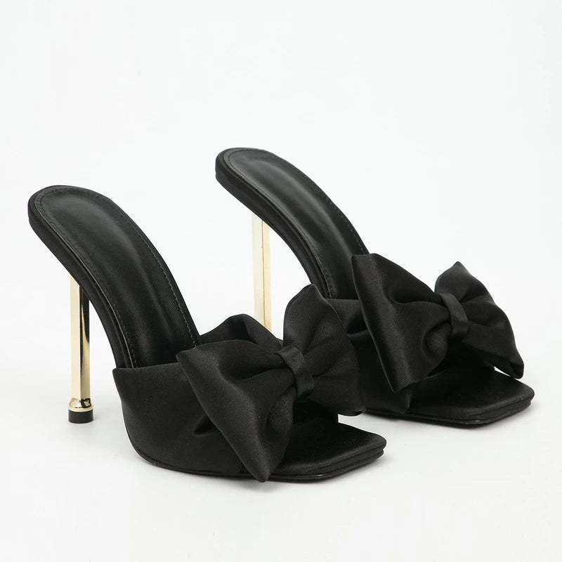 TEEK - Cute Chic Bow High Heel Sandals SHOES theteekdotcom Black 5.5