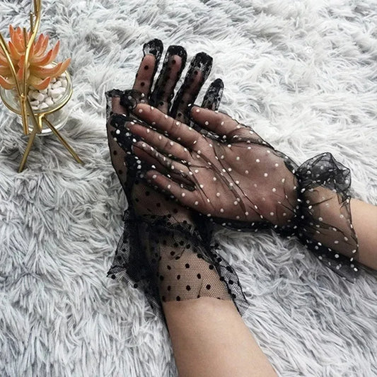 TEEK - Dot Mesh Tulle Gloves GLOVES theteekdotcom