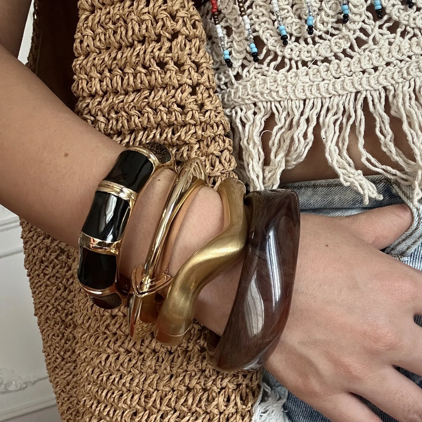 TEEK - Boho Coffee Blend Chunky Bangle JEWELRY theteekdotcom