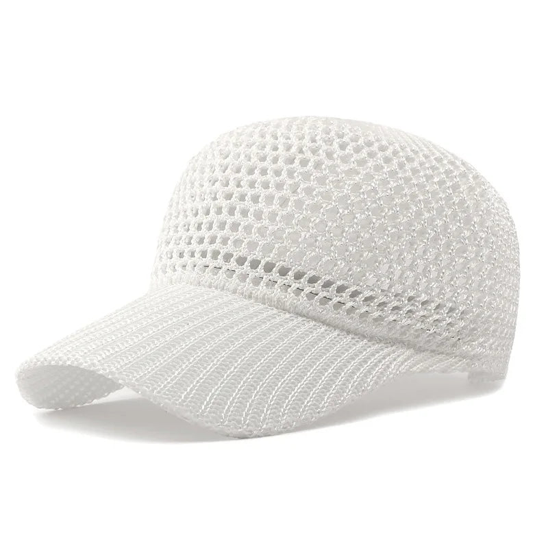 TEEK - Solid Breathable Mesh Baseball Cap HAT theteekdotcom White Adjustable