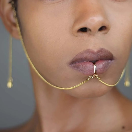 TEEK - Empress Chained Lip Cuff JEWELRY theteekdotcom