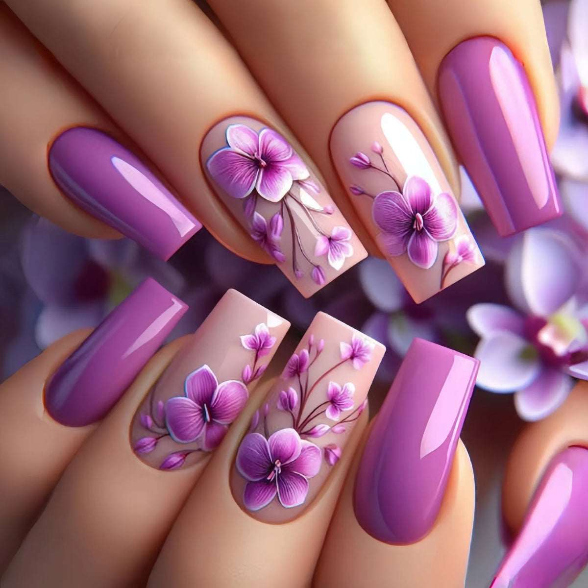 TEEK - 24pcs/set Fake Nails Set NAIL ART theteekdotcom 1958