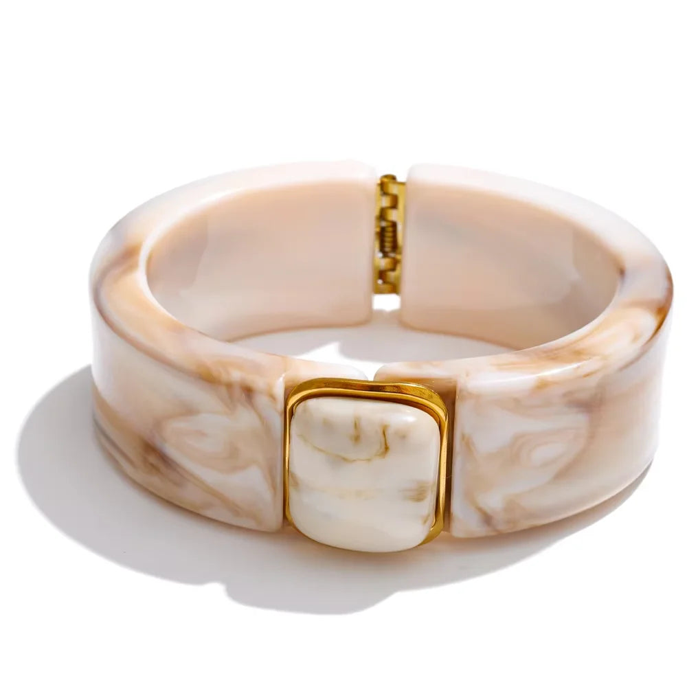 TEEK - Thick Bracelet Bangle JEWELRY theteekdotcom Beige2