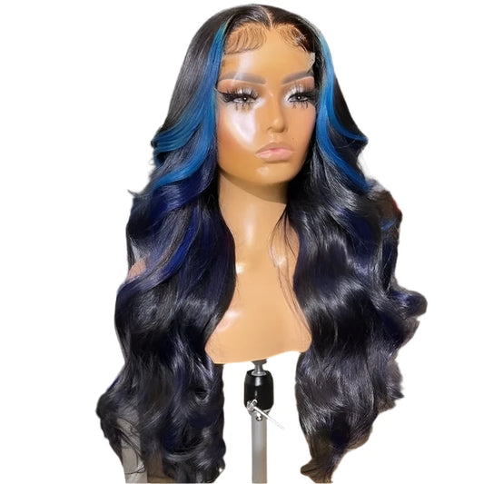 TEEK - Blue Ombre Brazilian Body Wave Lace Front Wig HAIR theteekdotcom