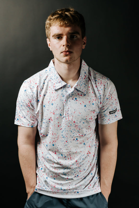 TEEK - Paint Splatter Polo White TOPS TEEK SIG