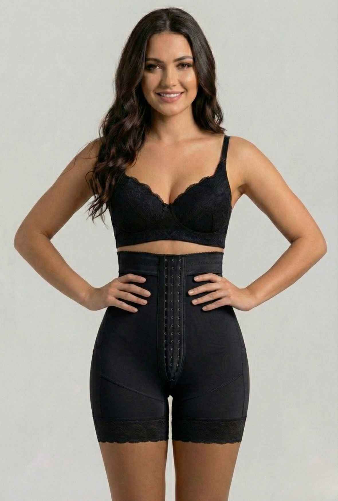 TEEK - Mid Thigh Hook & Eye High Waist Short UNDERWEAR TEEK VS XS Black
