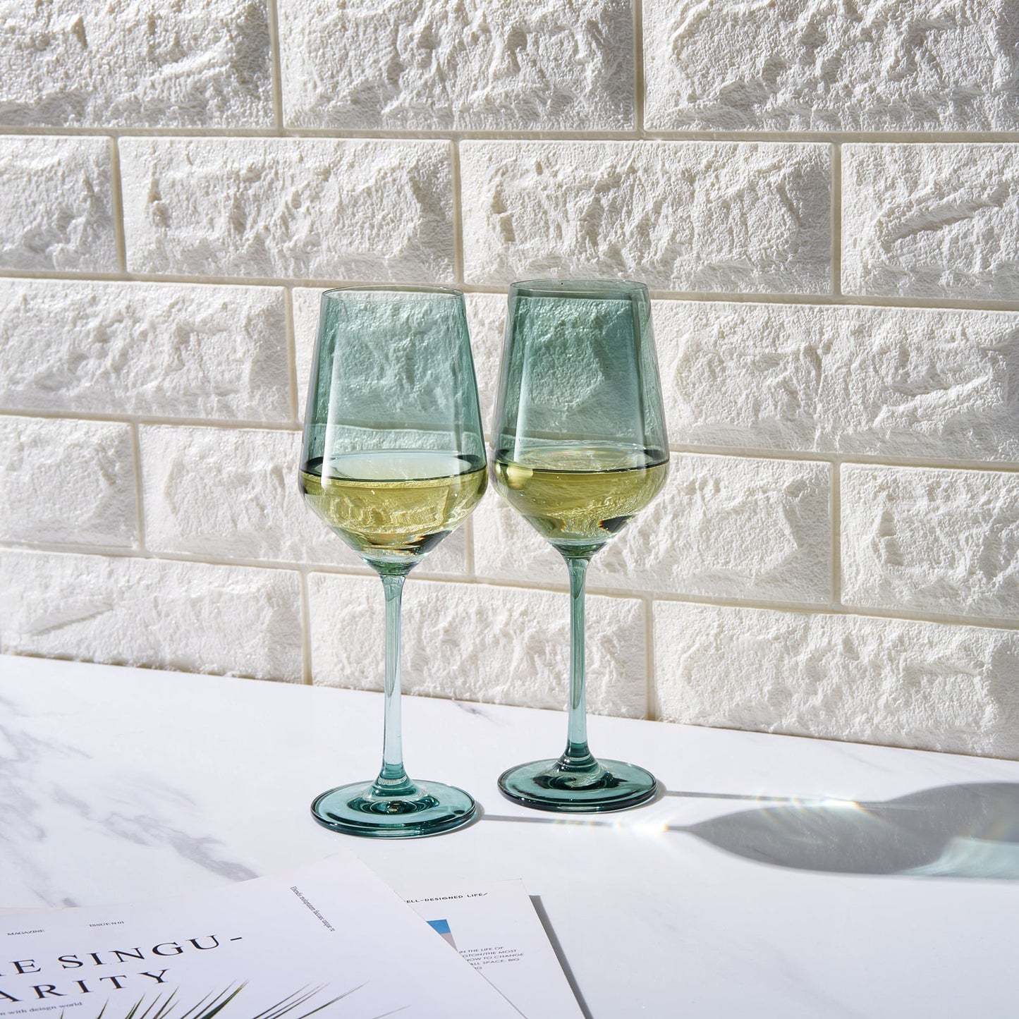 TEEK - Tonal Stemmed Wine Glassware Forest Green Set HOME DECOR TEEK KS