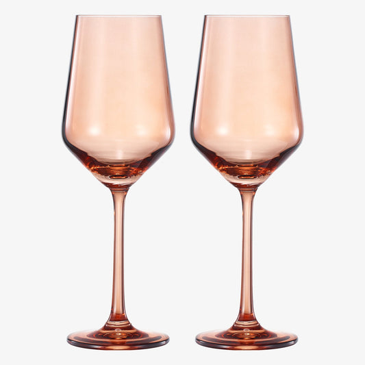 TEEK - Tonal Stemmed Wine Glassware Burnt Orange Set HOME DECOR TEEK KS