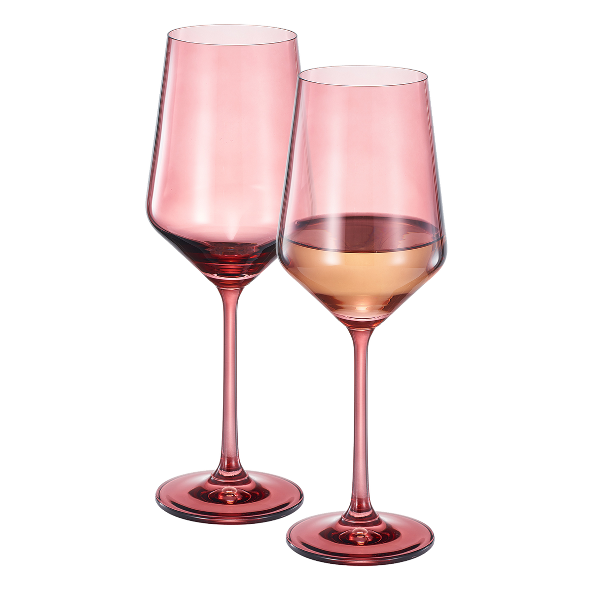 TEEK - Tonal Stemmed Wine Glassware Cranberry Red Set HOME DECOR TEEK KS