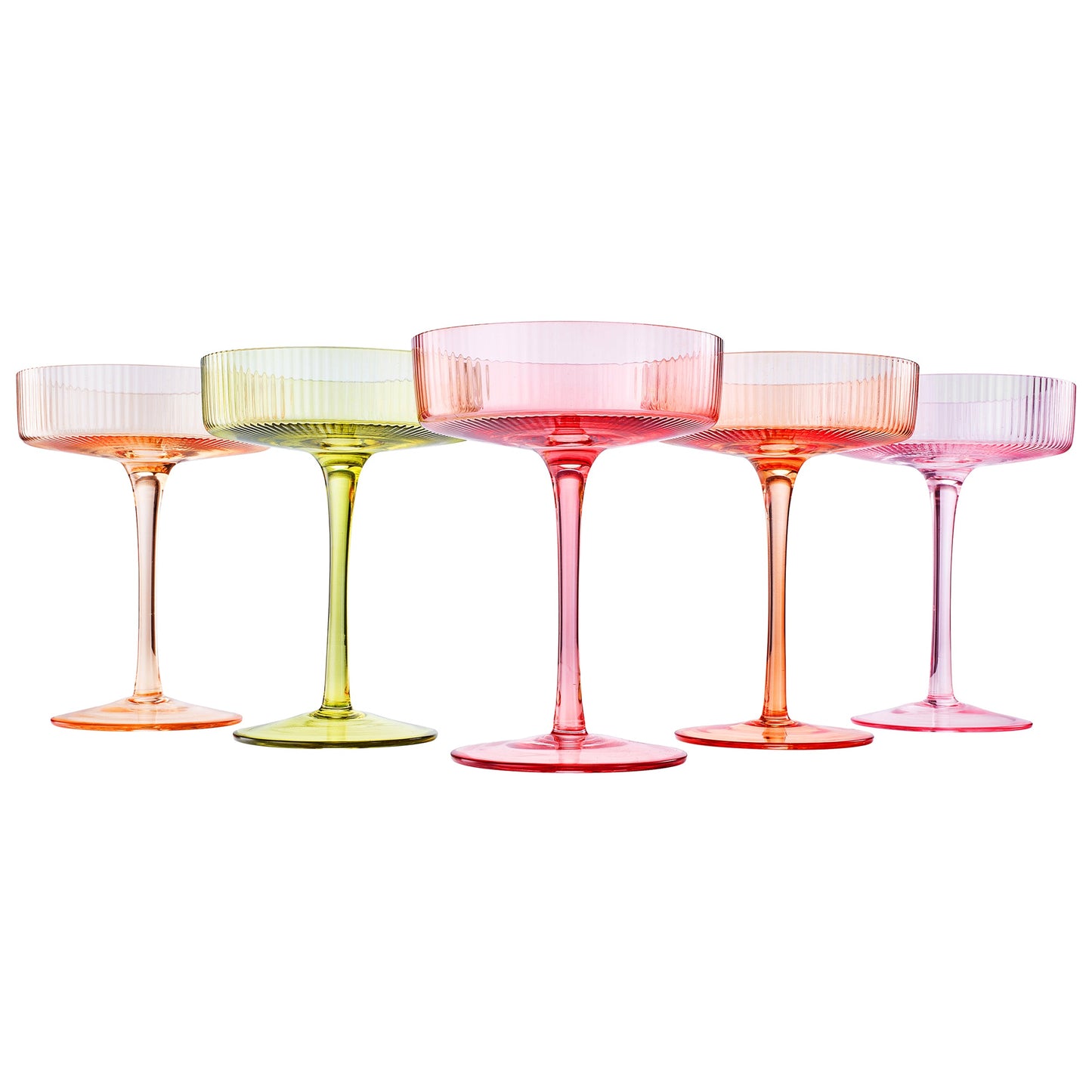 TEEK - Como Ribbed Champagne Coupe Cocktail Glassware Set HOME DECOR TEEK KS