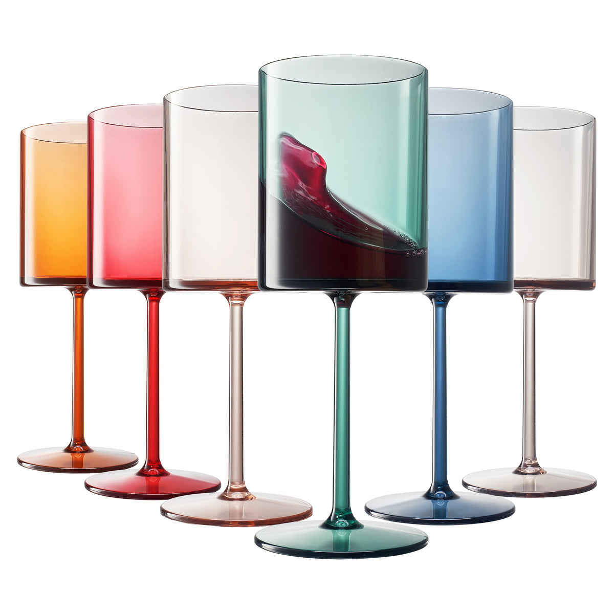 TEEK - Tonal Acrylic Stemmed Square Wine Glassware Set HOME DECOR TEEK KS