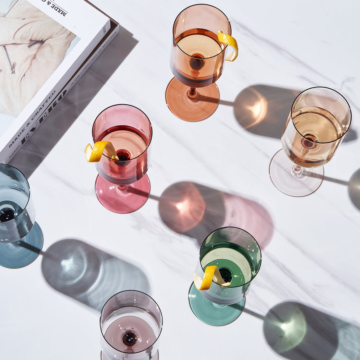 TEEK - Tonal Square Stemmed Wine Glassware Set HOME DECOR TEEK KS