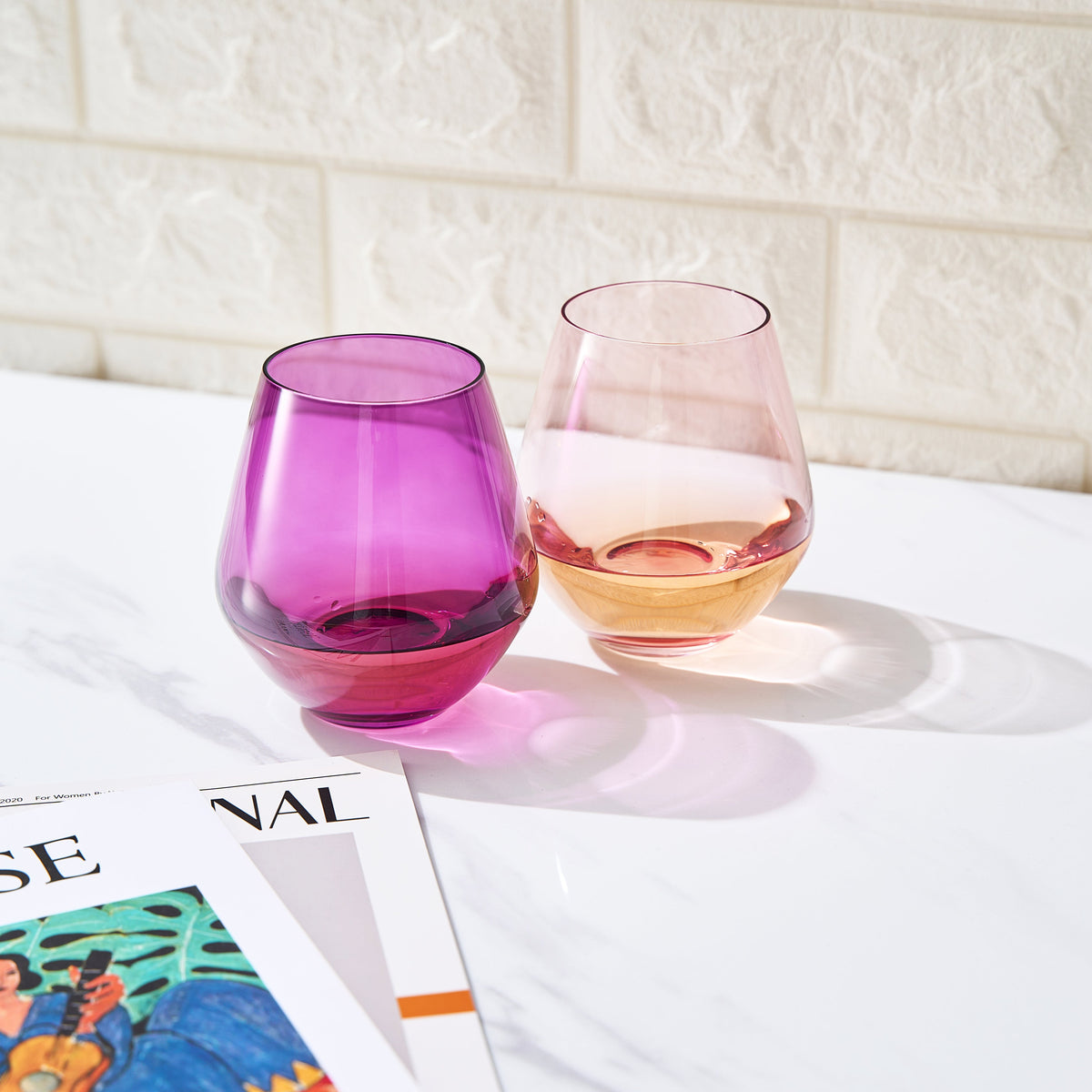 TEEK - Flora Stemless Wine Glassware Set HOME DECOR TEEK KS