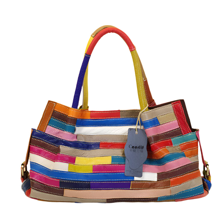 TEEK - Colorful Stripes Special Stitching Casual Shoulder Women Bag BAG theteekdotcom Patchwork Color