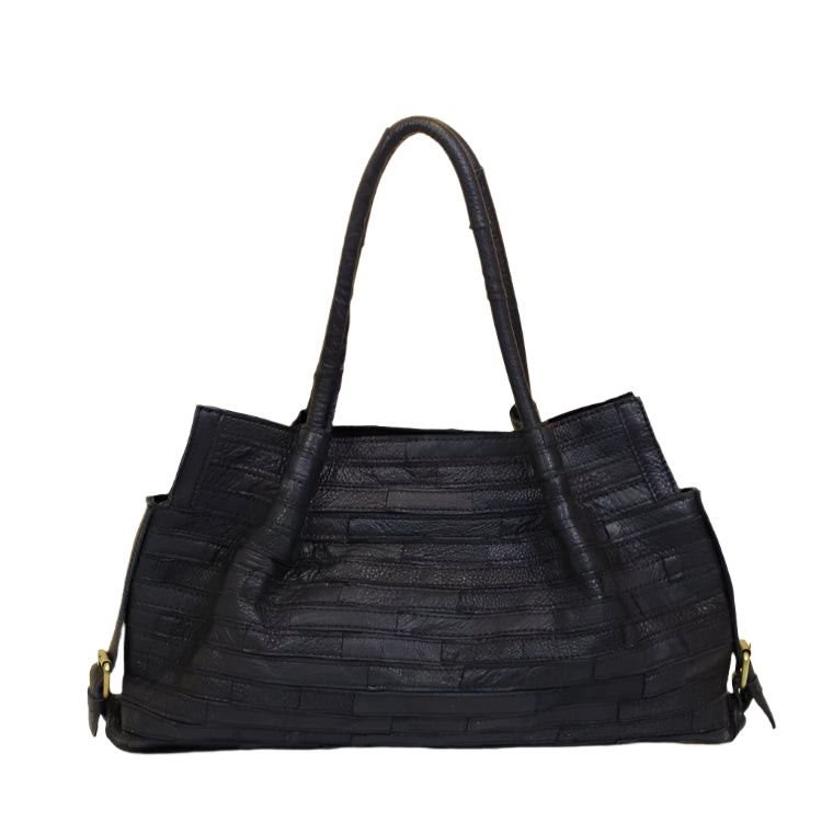 TEEK - Colorful Stripes Special Stitching Casual Shoulder Women Bag BAG theteekdotcom Black