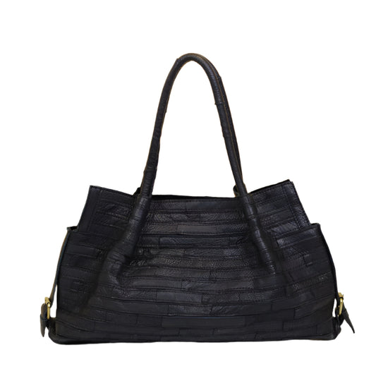 TEEK - Colorful Stripes Special Stitching Casual Shoulder Women Bag BAG theteekdotcom Black