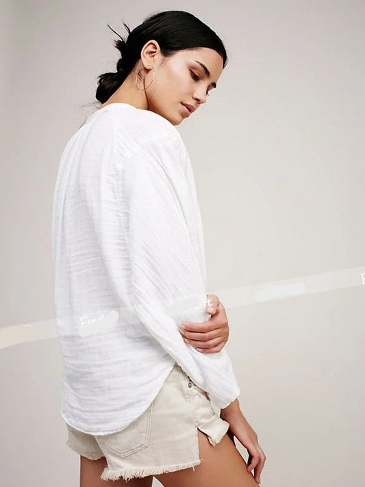 TEEK - Loose White Shirt TOPS theteekdotcom