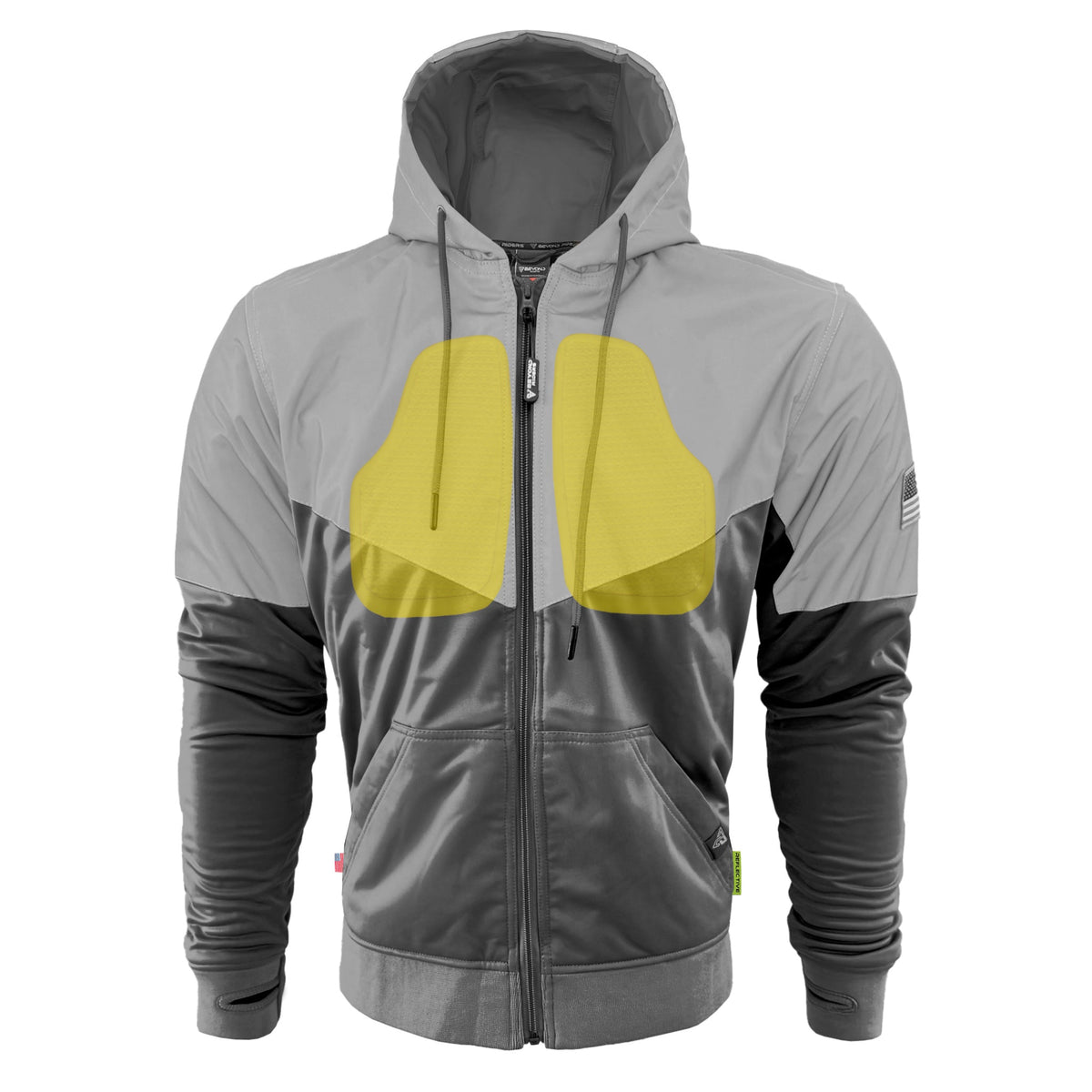 TEEK - Mens Ultra Reflective Padded Hoodie Dark Grey Eclipse JACKET TEEK BR Dark Grey Eclipse XXS