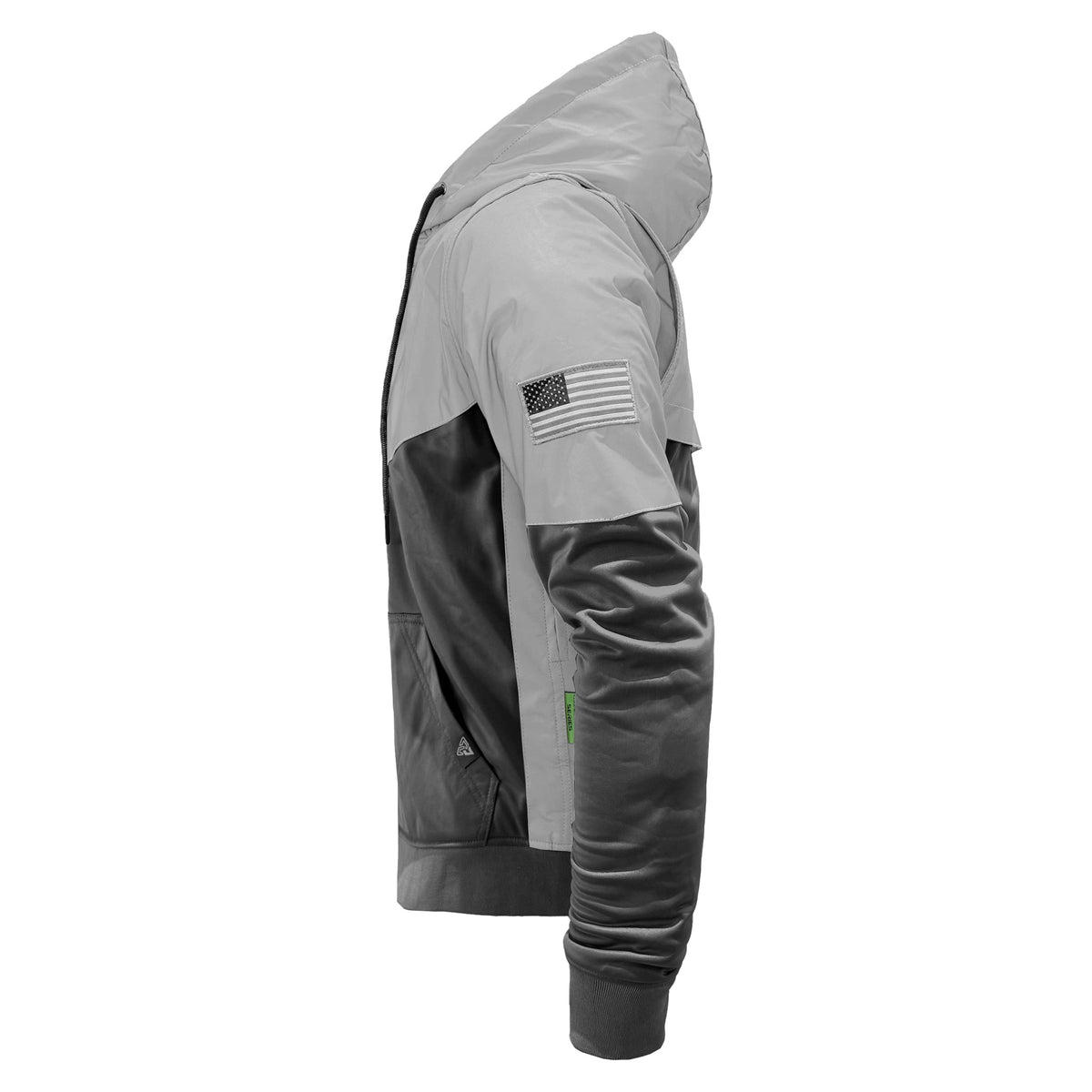 TEEK - Mens Ultra Reflective Padded Hoodie Dark Grey Eclipse JACKET TEEK BR