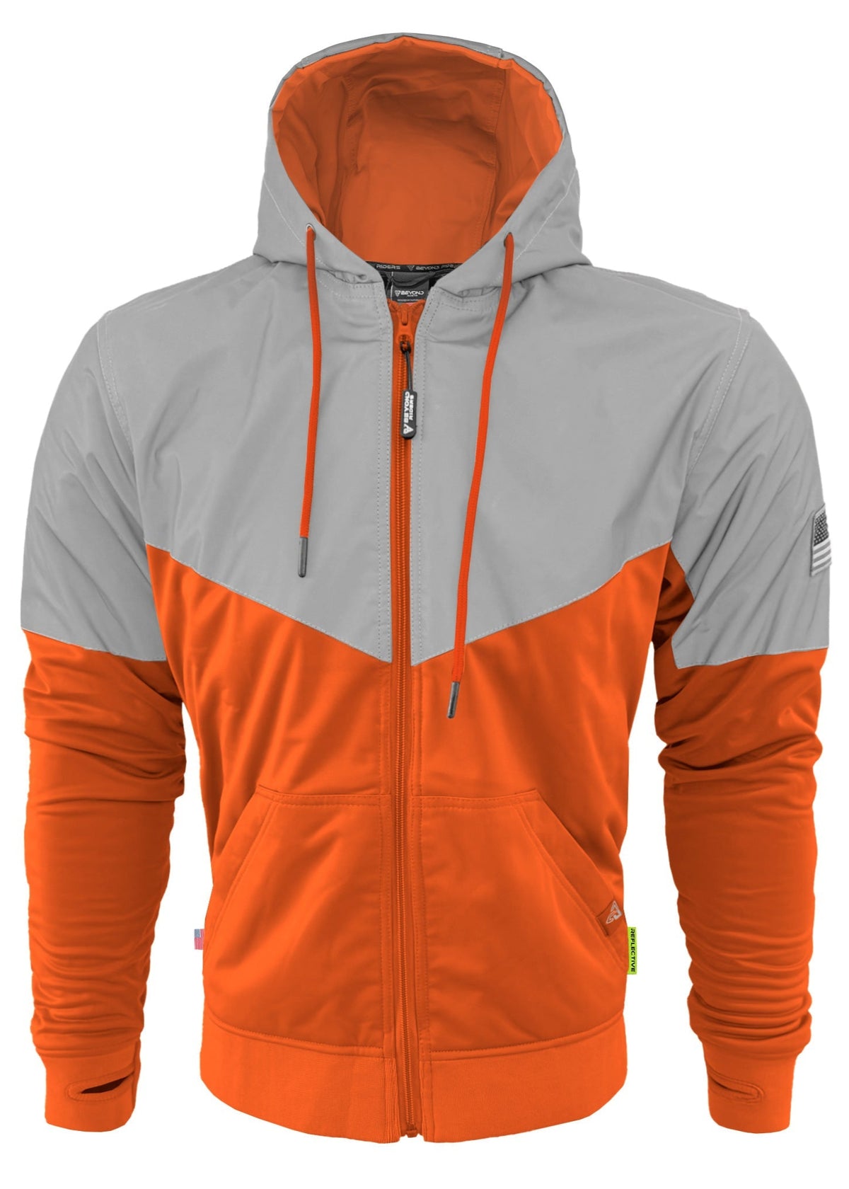 TEEK - Mens Ultra Reflective Padded Hoodie Hi Vis Orange Eclipse JACKET TEEK BR