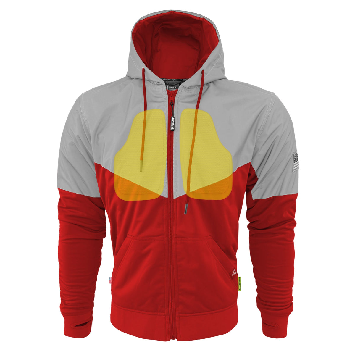 TEEK - Mens Ultra Reflective Padded Hoodie Red Eclipse JACKET TEEK BR Red Eclipse XXS