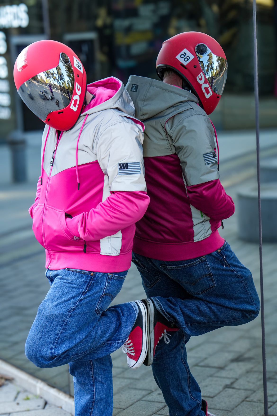 TEEK - Mens Ultra Reflective Padded Hoodie Pink Eclipse JACKET TEEK BR