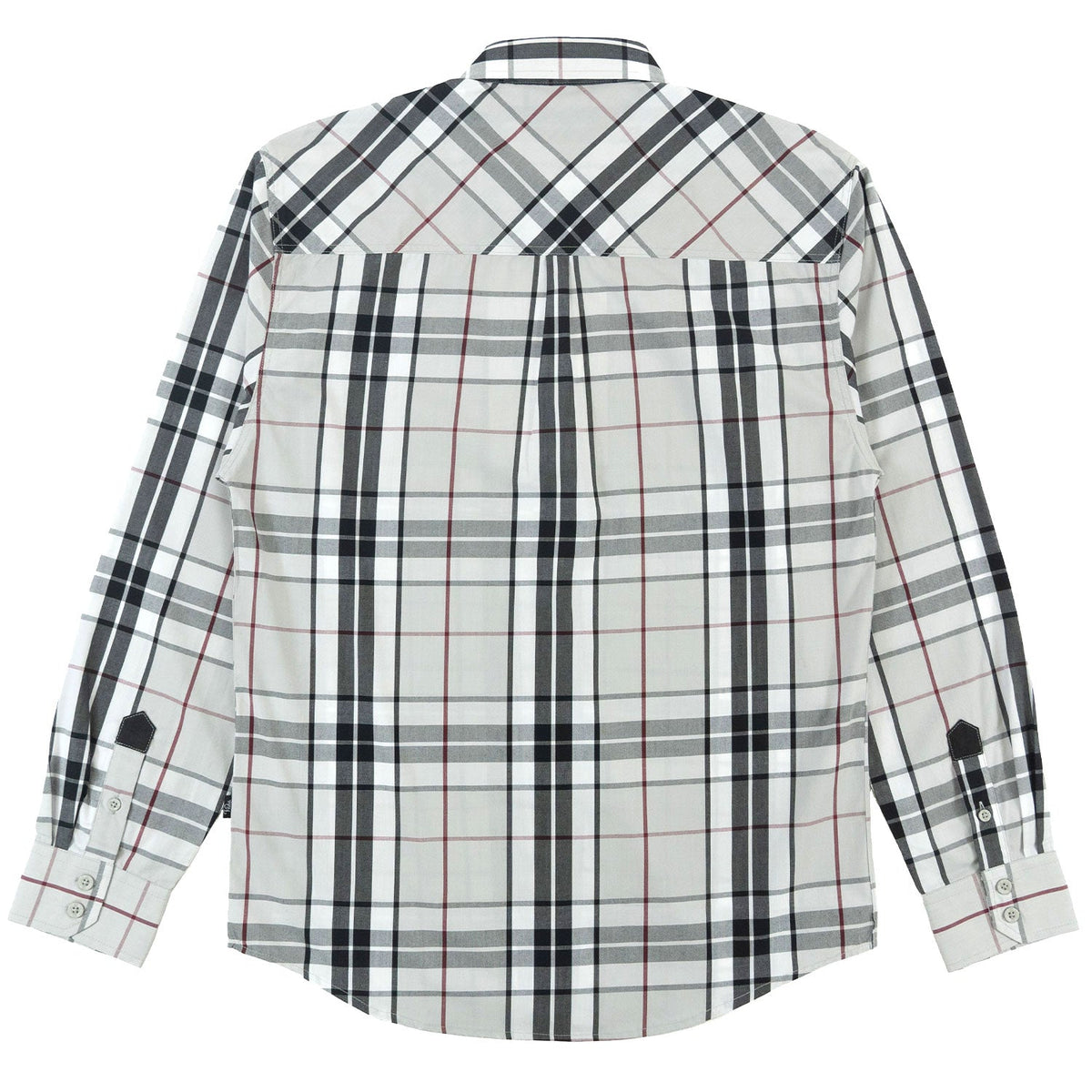TEEK - V1826 Brandon Long sleeves Plaid Shirt - Gray TOPS TEEK MJ