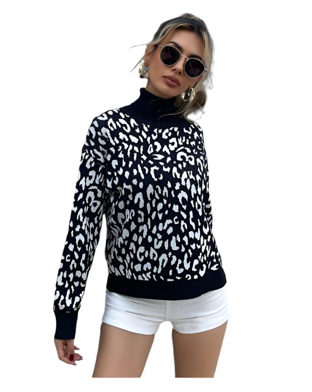 TEEK - Black Turtleneck Jacquard Sweater SWEATER TEEK K S