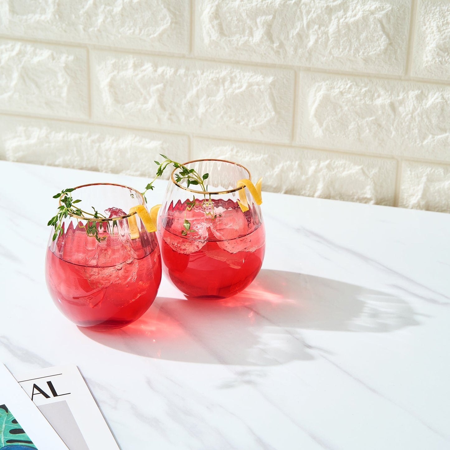 TEEK - Waterfall Stemless Wine Glassware Set HOME DECOR TEEK KS