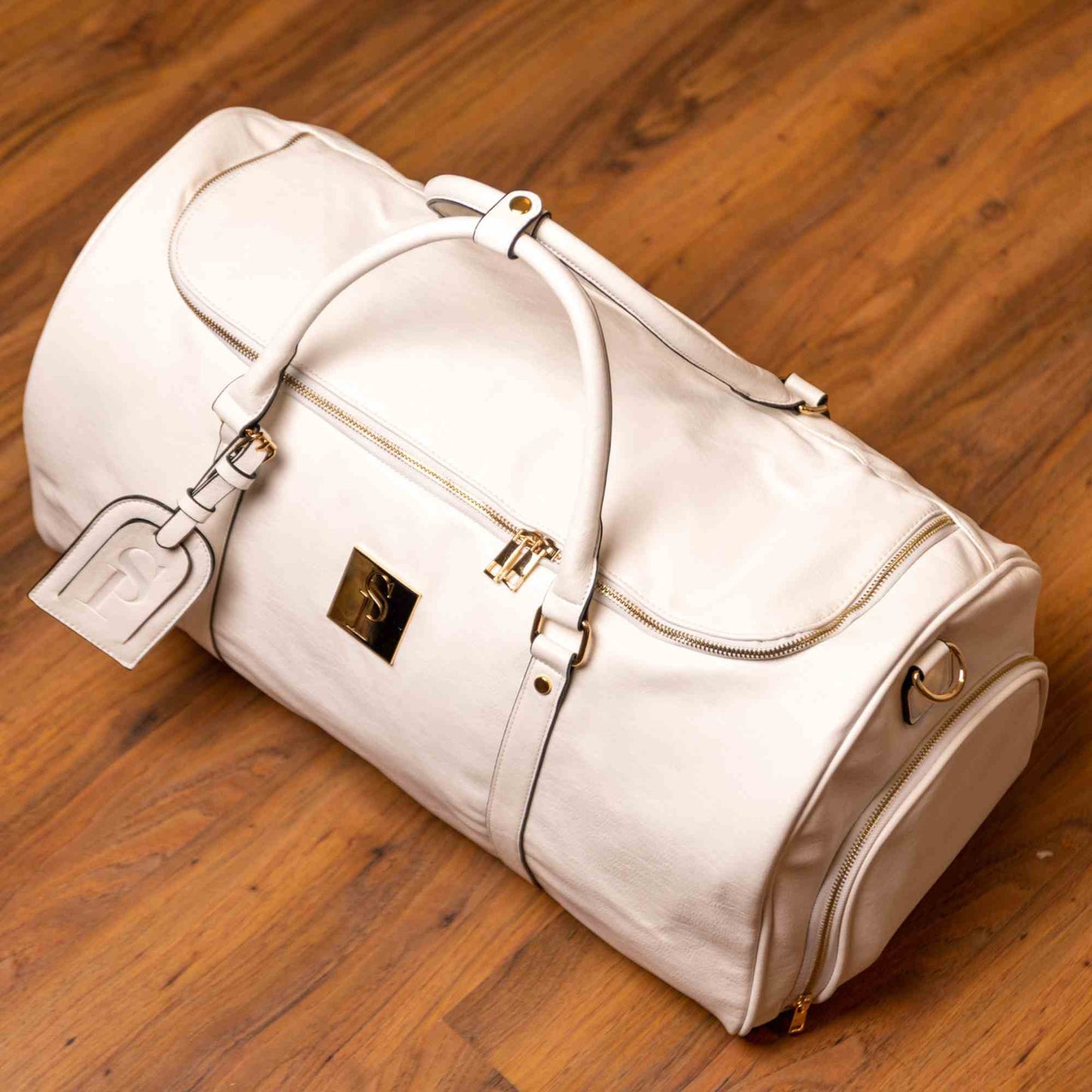 TEEK - White Leather Weekender Duffle Bag BAG TEEK SP