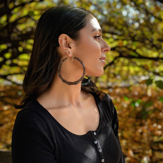 TEEK - XL Blackberry Lucite Bamboo Hoop Earrings JEWELRY TEEK GNH