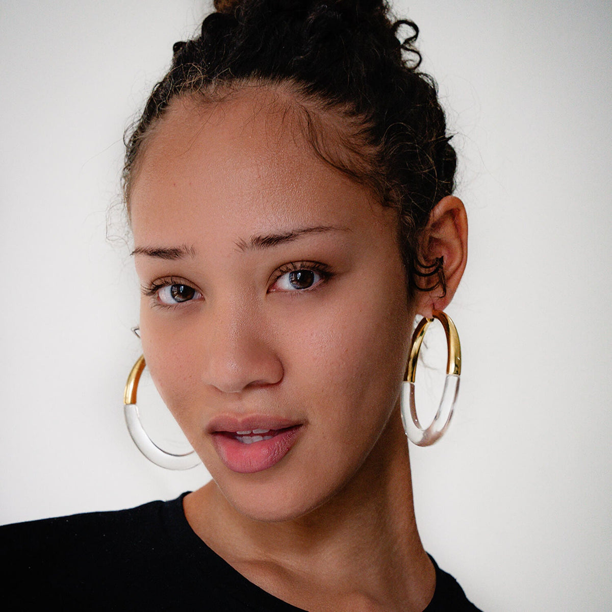 TEEK - XL Clear Chunky Graduated Hoop Earrings JEWELRY TEEK GNH