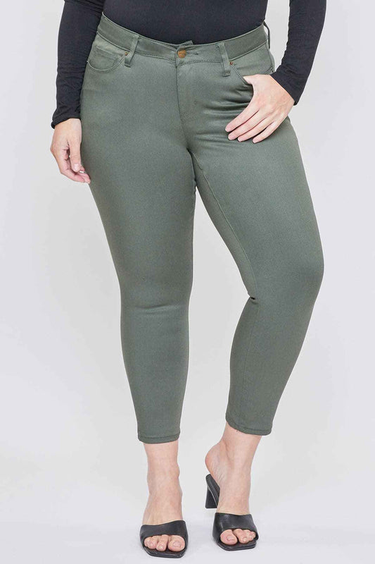 TEEK - Womens Plus Size Hyperstretch Ankle Pants - Olive PANTS TEEK YMJ