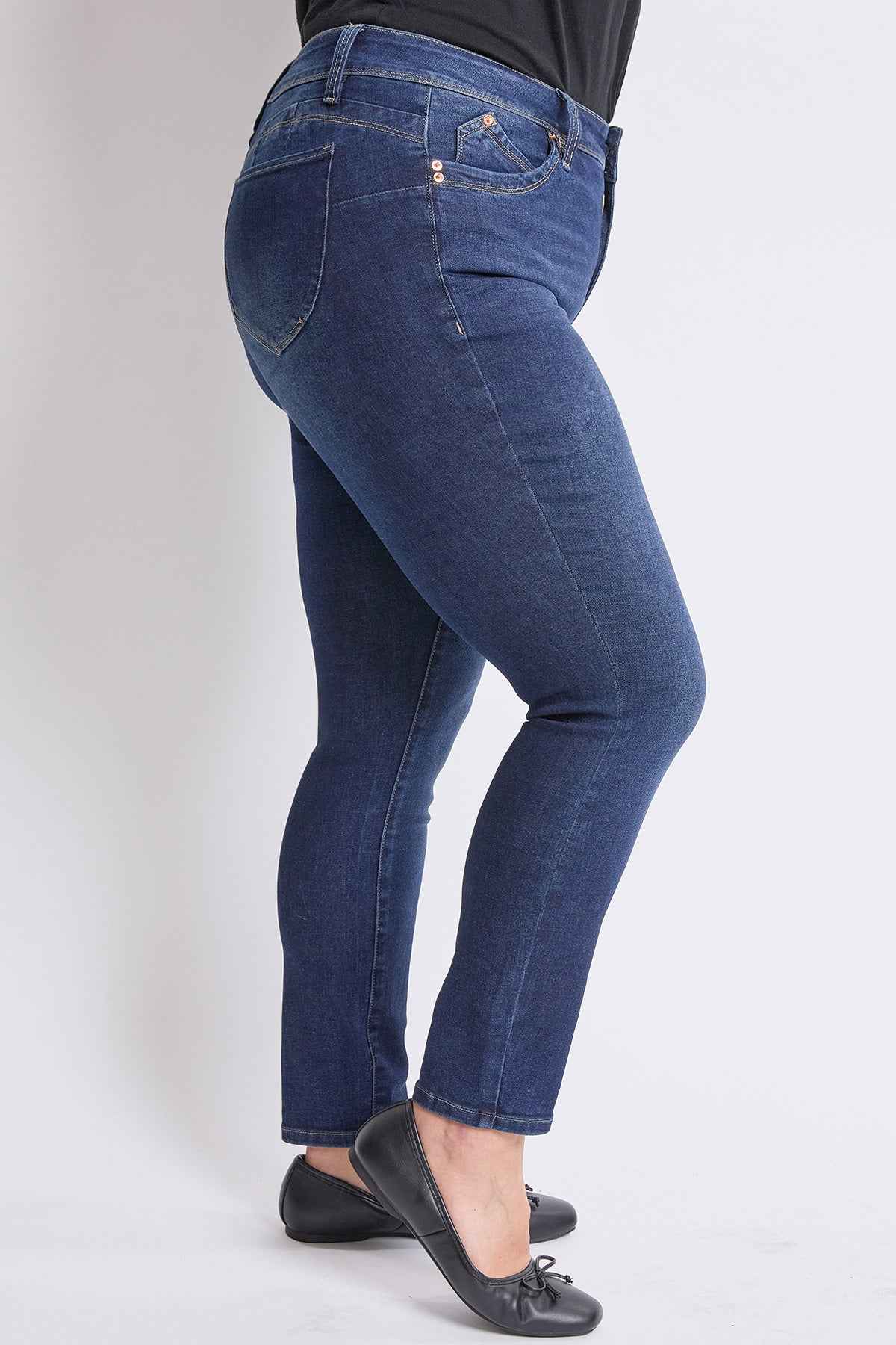 TEEK - Womens Plus High Rise Curve Confidence WannaBettaButt Skinny Jeans JEANS YMI JEANS