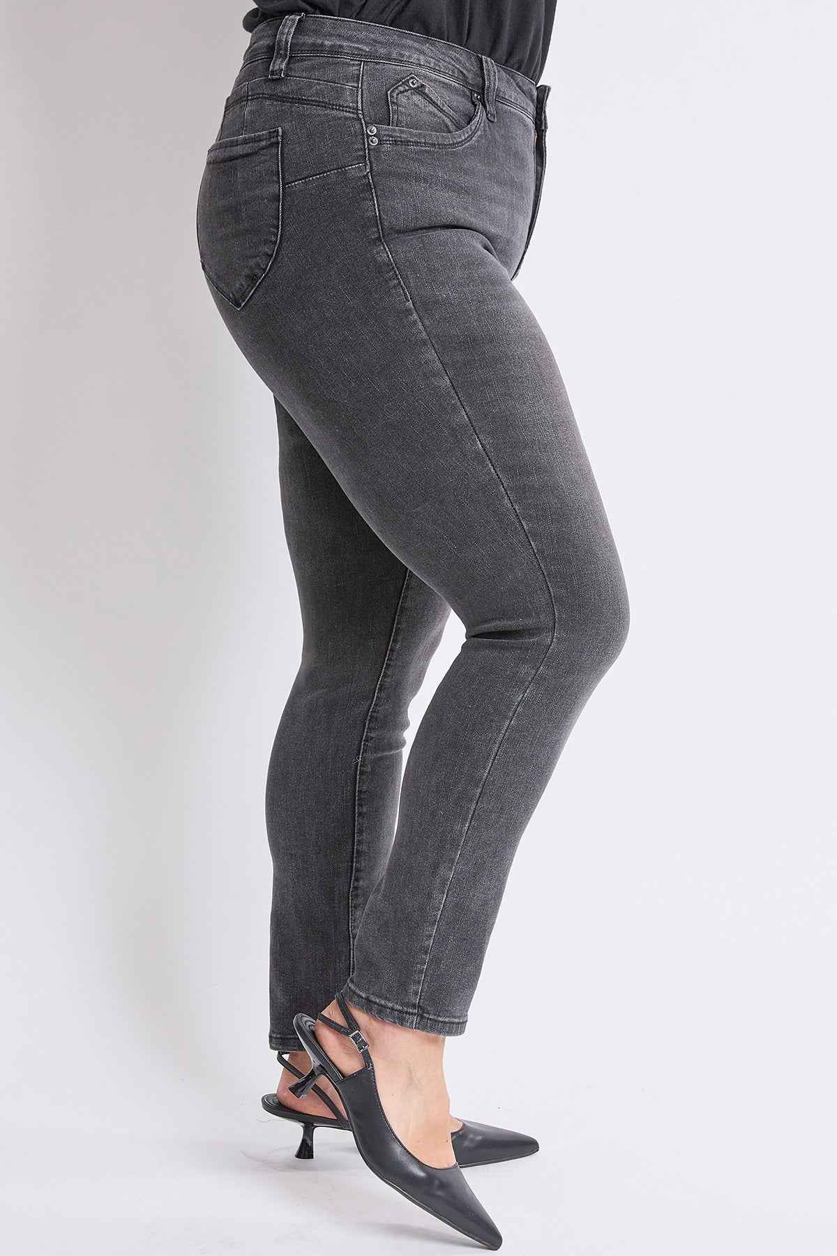 TEEK - Womens Plus High Rise Curve Confidence WannaBettaButt Skinny Jeans JEANS YMI JEANS