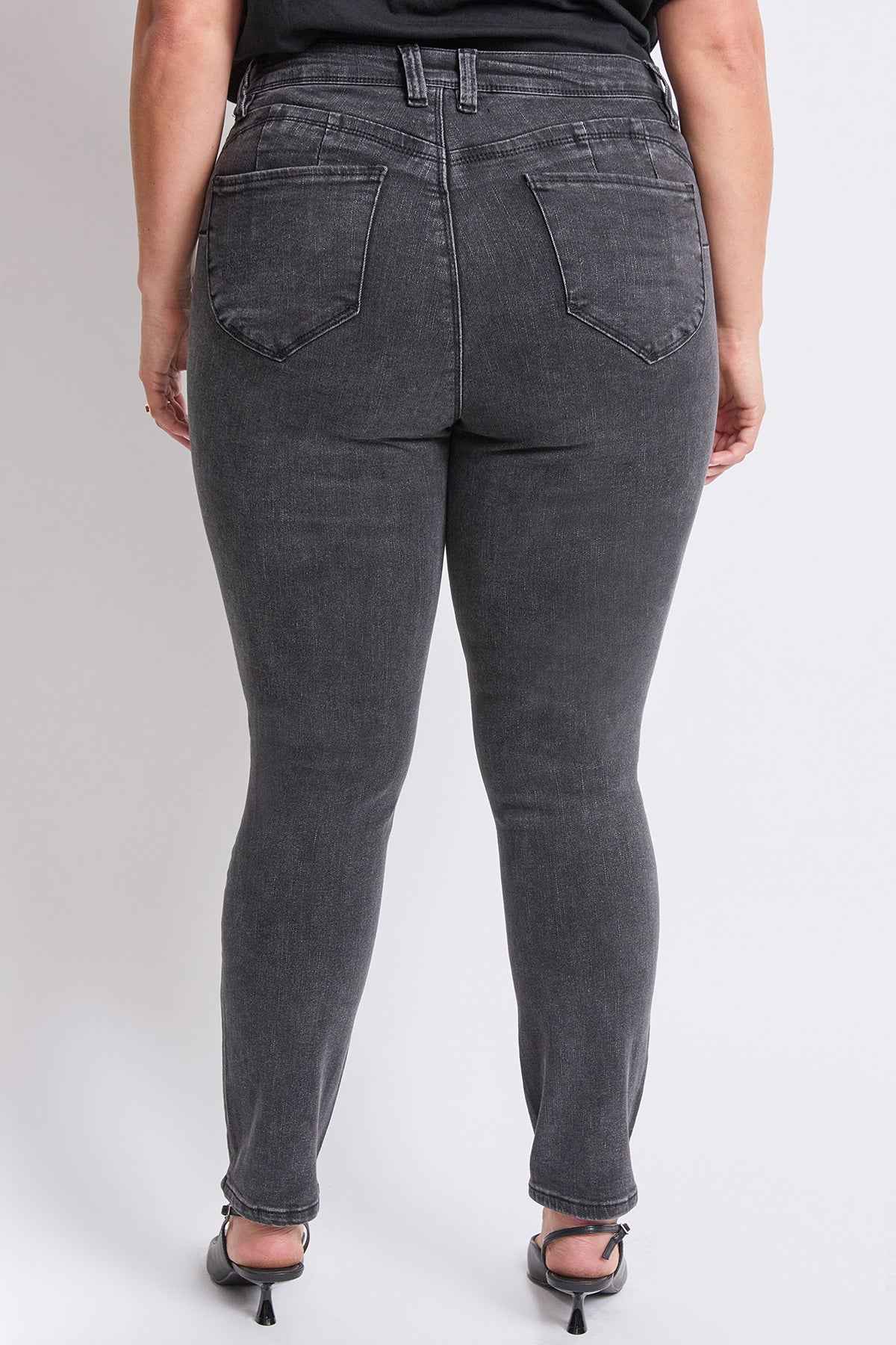 TEEK - Womens Plus High Rise Curve Confidence WannaBettaButt Skinny Jeans JEANS YMI JEANS