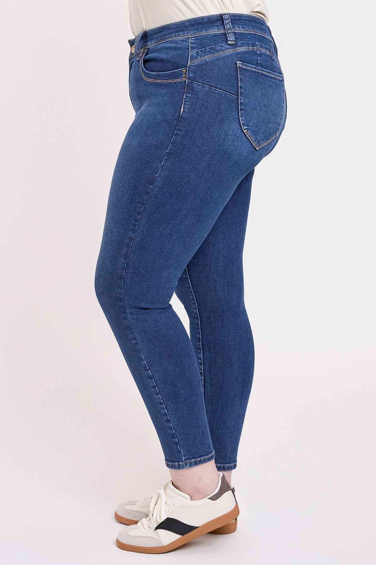 TEEK - Womens Plus High Rise Curve Confidence WannaBettaButt Skinny Jeans JEANS TEEK YMJ